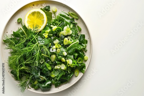 Refreshing Dandelion Green Salad with Olive Oil and Fresh Dill