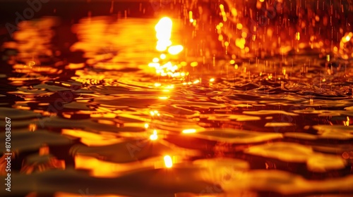 Golden Water Reflections