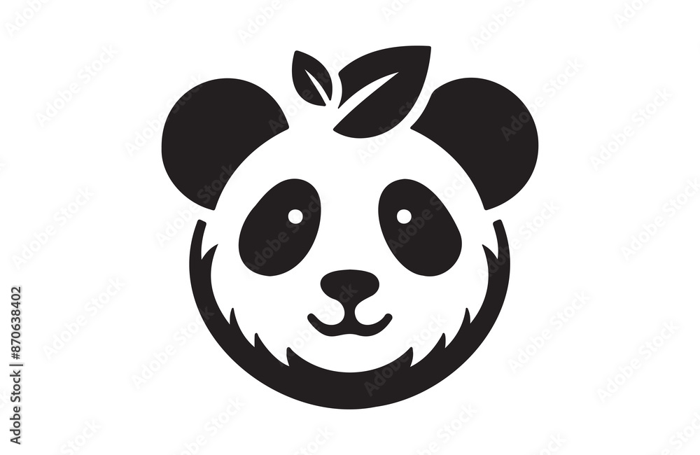 Naklejka premium A Panda of silhouette vector illustration in white background