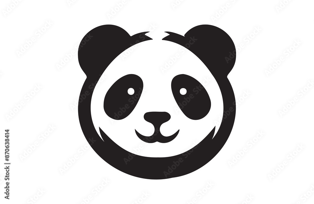 A Panda of silhouette vector  illustration in white background