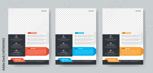 Corporate Business Flyer template layout 3 color design concept in the template.
