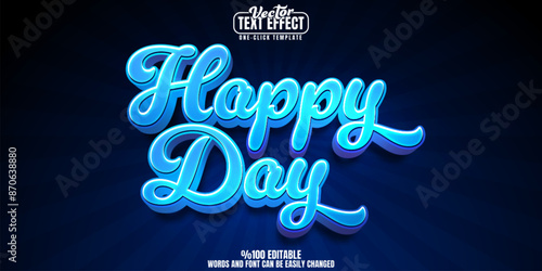 Poster editable text effect, customizable happy and joy 3d font style