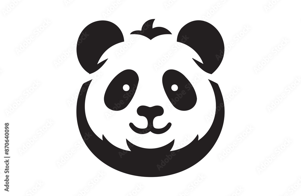 A Panda of silhouette vector illustration in white background A Panda of silhouette vector illustration in white background