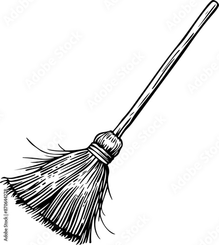 Broom drawing clipart design illustration