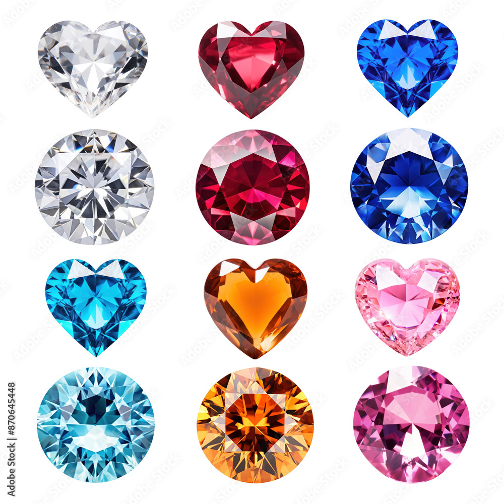 Gemstone jewelry diamond png element set, transparent background Gemstone jewelry diamond png element set, transparent background