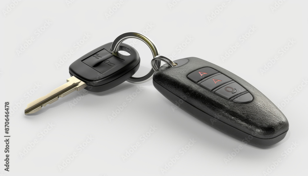 Modern Car Key with Key Fob and Remote Control Modern Car Key with Key Fob and Remote Control