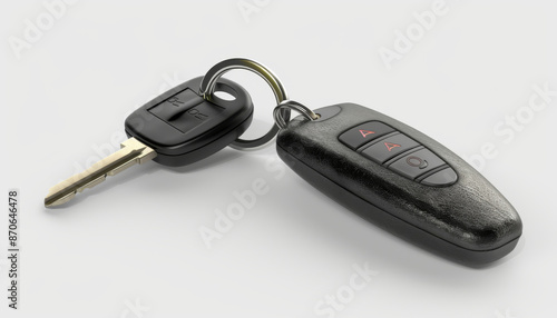 Modern Car Key with Key Fob and Remote Control