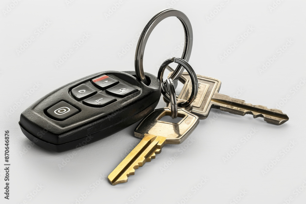 Car Key with Key Ring and House Keys Car Key with Key Ring and House Keys