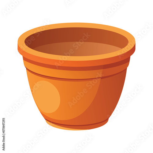 illustration of terracotta Pot isolated on white