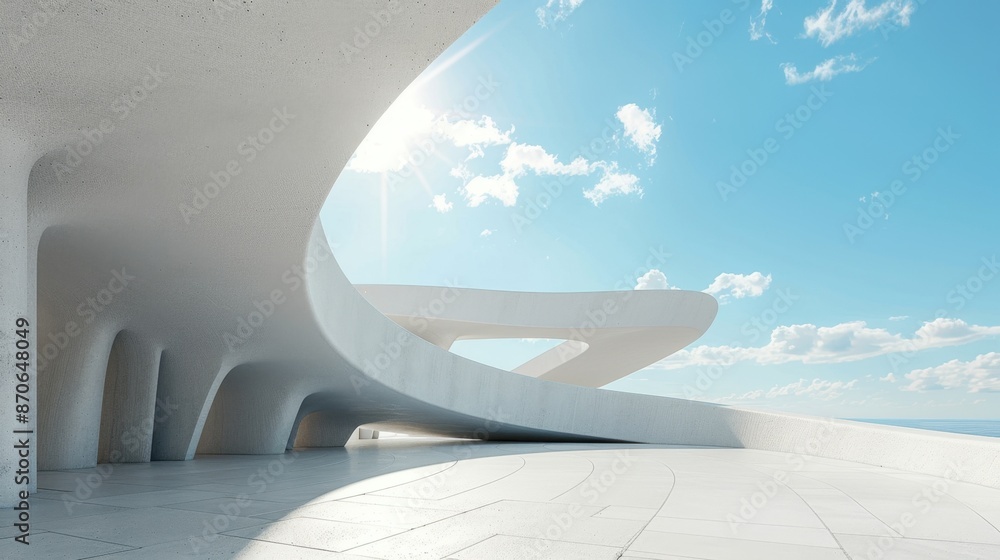 Modern Architectural Design with Curved Lines Modern Architectural Design with Curved Lines