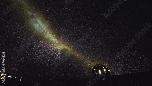 Immersive planetarium installation showcasing a stunning view of the Milky Way galaxy. Experience the night sky indoors with this detailed and captivating display of stars and celestial wonders