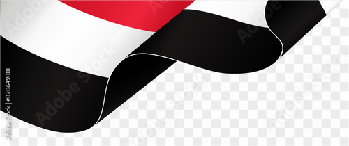 Yemen flag wave isolated on png or transparent background vector illustration.   photo