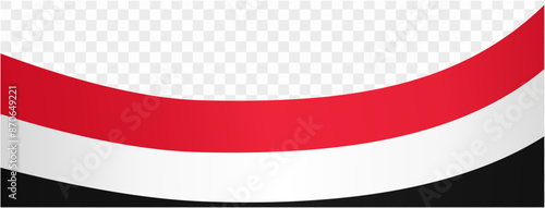 Yemen flag wave isolated on png or transparent background vector illustration.  