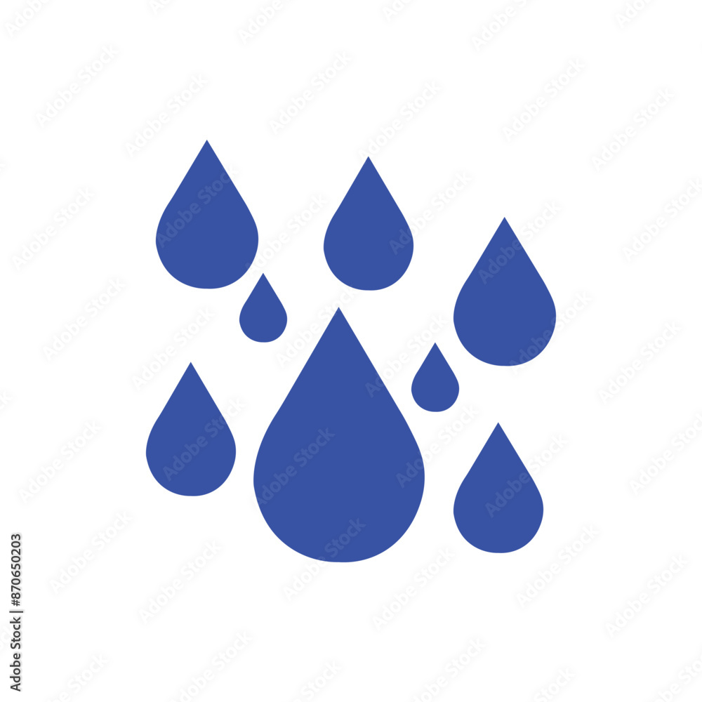 Water drops raindrops oil blood icon cut illustration Water drops raindrops oil blood icon cut illustration