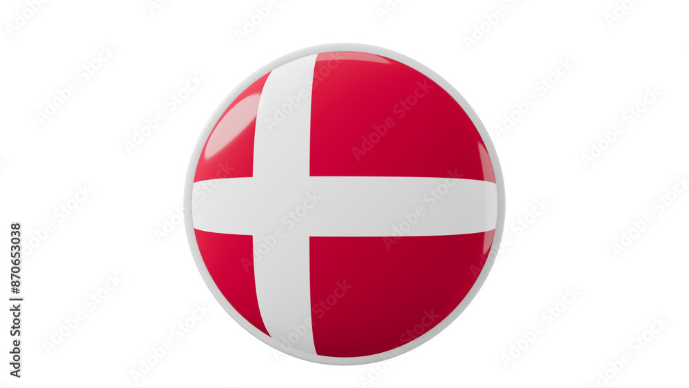 Denmark, danish Circle flag icon . Transparent backgound. 3d rendered with alpha channel. Round shape. Denmark, danish Circle flag icon . Transparent backgound. 3d rendered with alpha channel. Round shape.