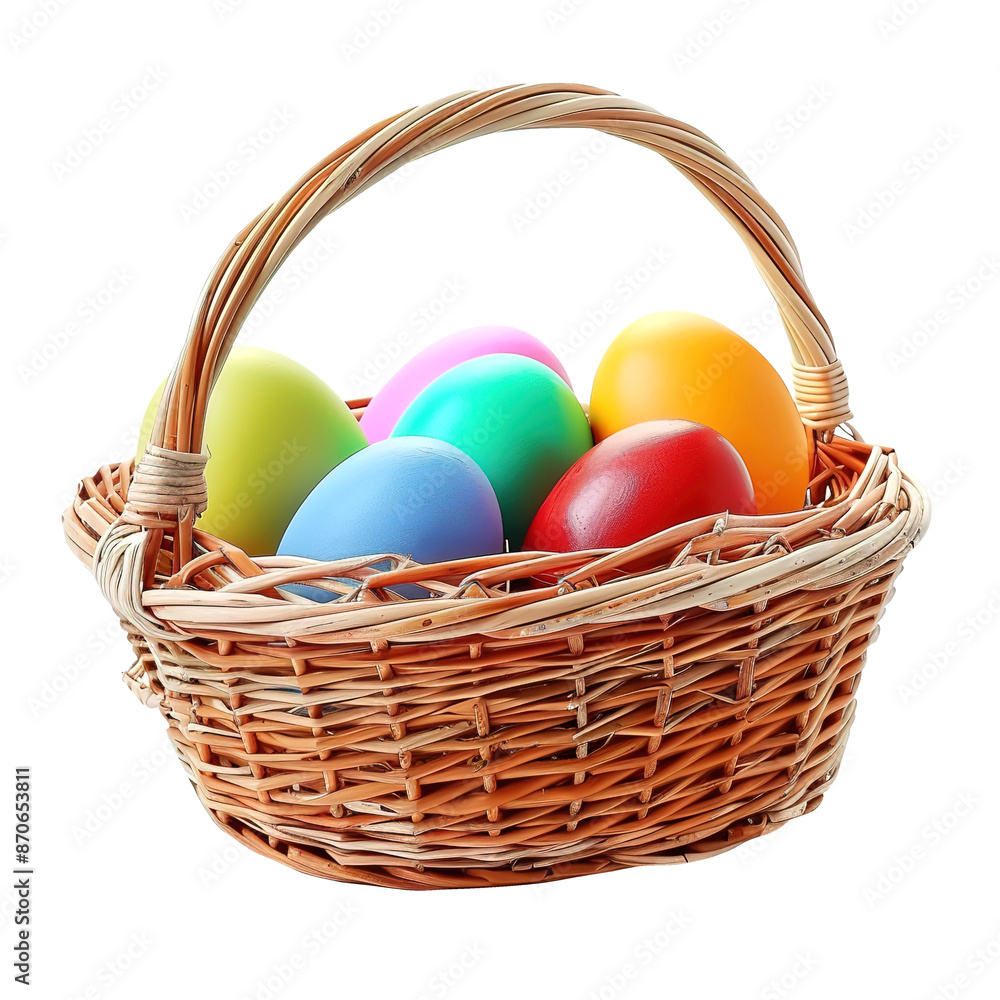easter eggs in basket, png easter eggs in basket, png