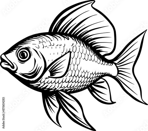 Hand drawn fish clipart design illustration