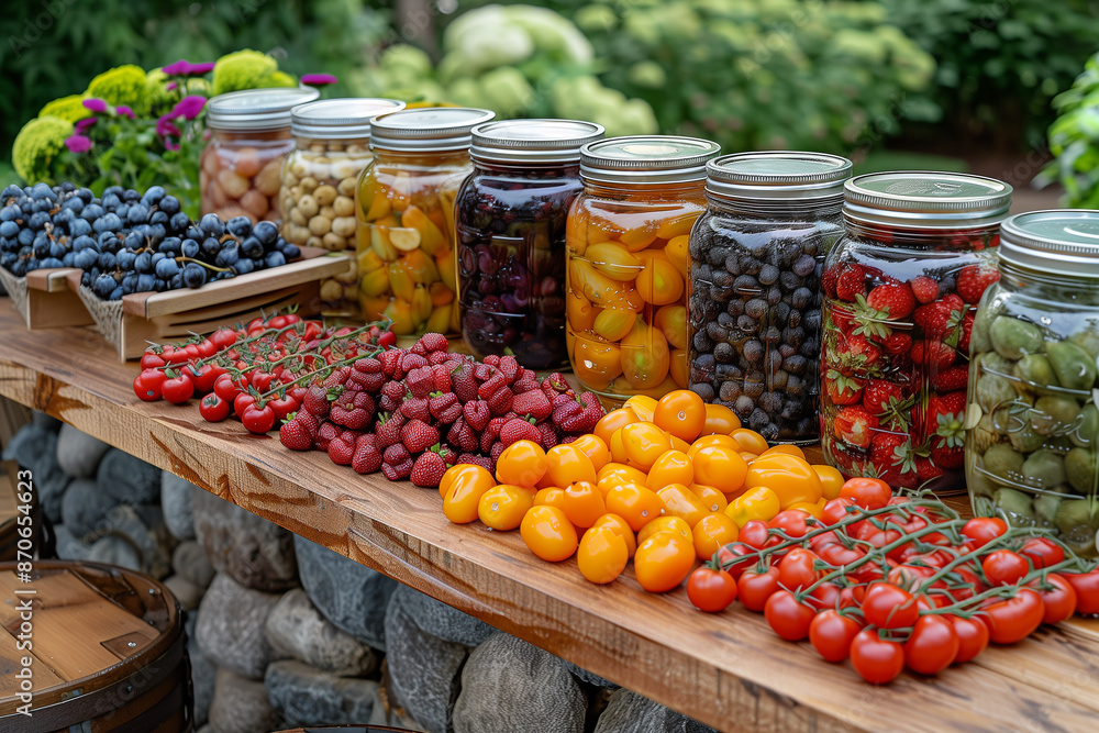 Canning supplies laid out for a summer harvest Canning supplies laid out for a summer harvest