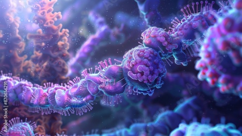 Membrane proteins with glycans, illustration