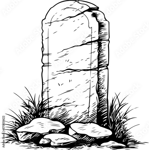 Hand drawn grave stone clipart design illustration