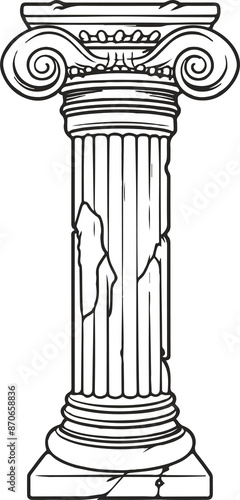 Greek column clipart design illustration