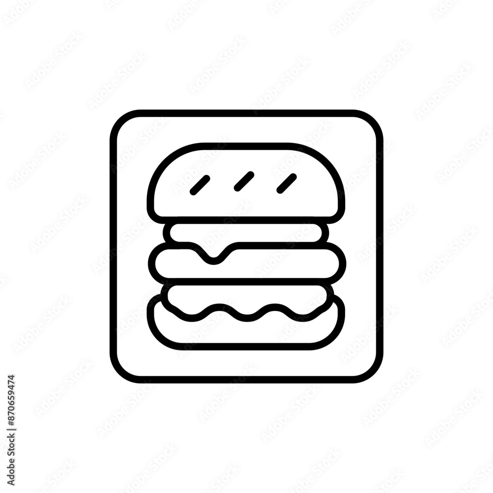 Burger sign outline icons, minimalist vector illustration ,simple transparent graphic element .Isolated on white background Burger sign outline icons, minimalist vector illustration ,simple transparent graphic element .Isolated on white background