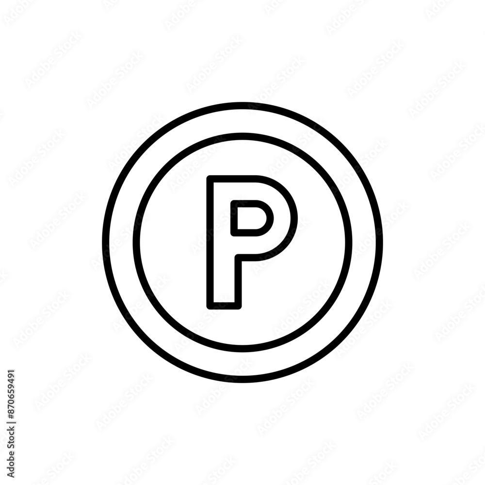 Parking sign outline icons, minimalist vector illustration ,simple transparent graphic element .Isolated on white background Parking sign outline icons, minimalist vector illustration ,simple transparent graphic element .Isolated on white background
