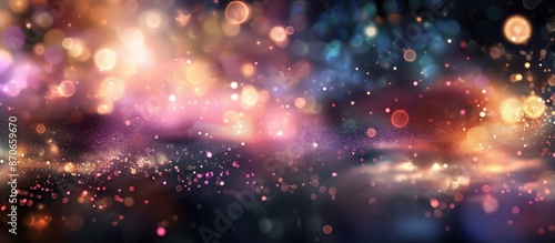 Abstract Colorful Bokeh Lights On Black Background