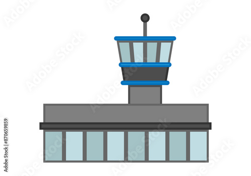 Edificio de aeropuerto con torre de control