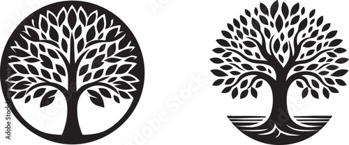 Tree vector silhouette art style