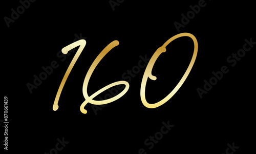  Number Gold Casual Modern Logo