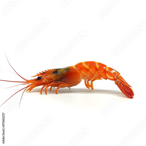 A red shrimp isolated on a white background photo