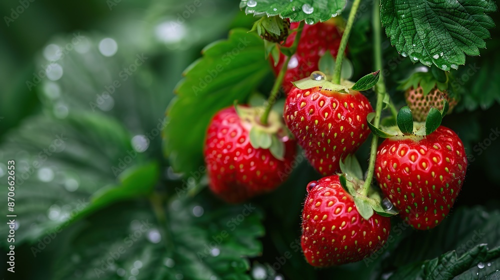 Fresh Ripe Strawberries On The Vine Fresh Ripe Strawberries On The Vine