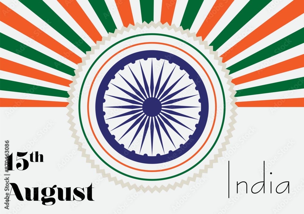 Celebrating India's Independence: Vibrant Tricolor and Ashoka Chakra Design, Elevate designs with this vector featuring four vibrant brush strokes Celebrating India's Independence: Vibrant Tricolor and Ashoka Chakra Design, Elevate designs with this vector featuring four vibrant brush strokes