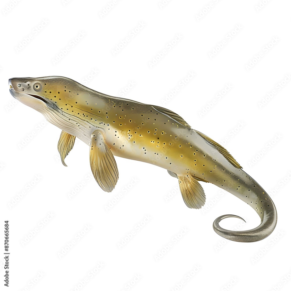 Obraz premium A life-size illustration of a Devonian fish