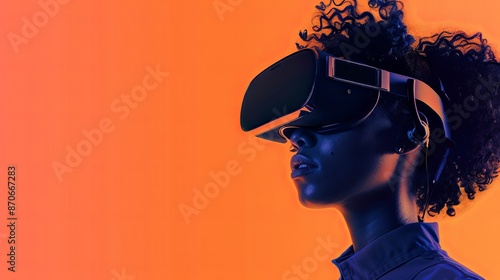 an image of a person using VR and AR googles photo