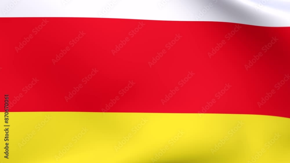 Waving flag of South Ossetia Animation 3D render Method Waving flag of South Ossetia Animation 3D render Method
