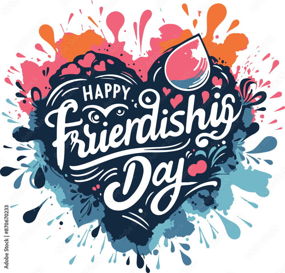 Obraz premium happy friendship day illustration design, typography t-shirt design