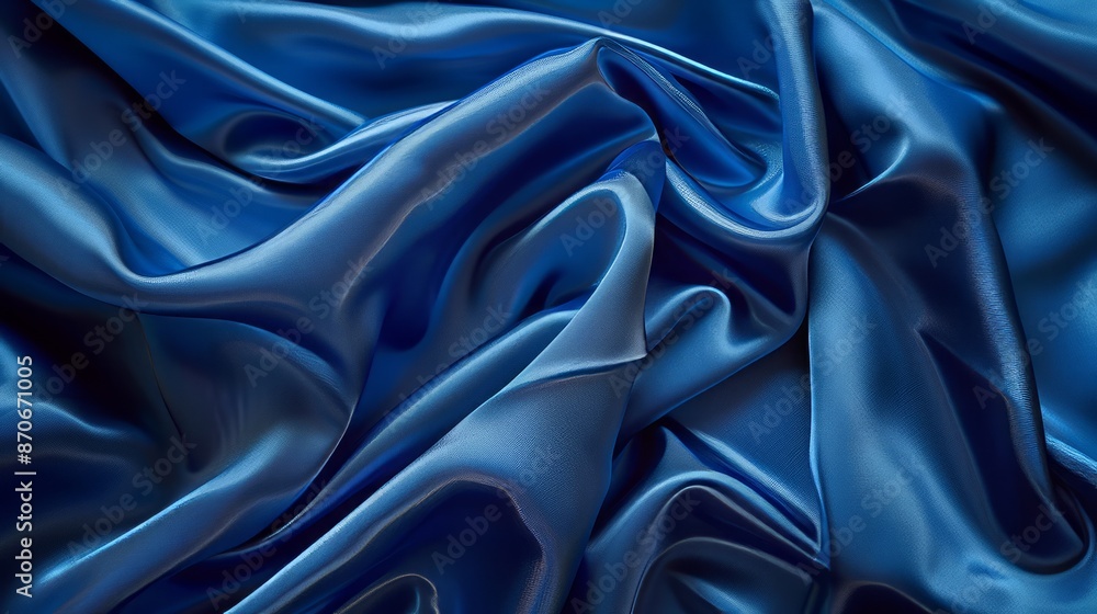 Blue silk material texture, colored print texture, texture for clothing materials Blue silk material texture, colored print texture, texture for clothing materials