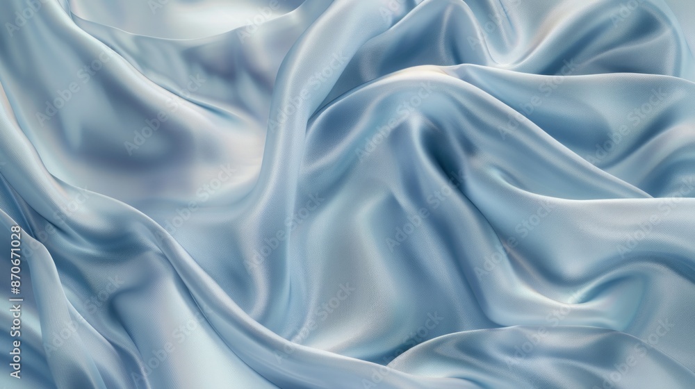 Obraz premium Blue silk material texture, colored print texture, texture for clothing materials