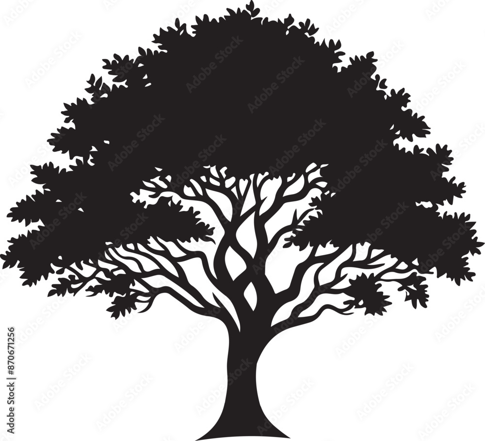 Obraz premium A black and white picture of a tree with a white background 