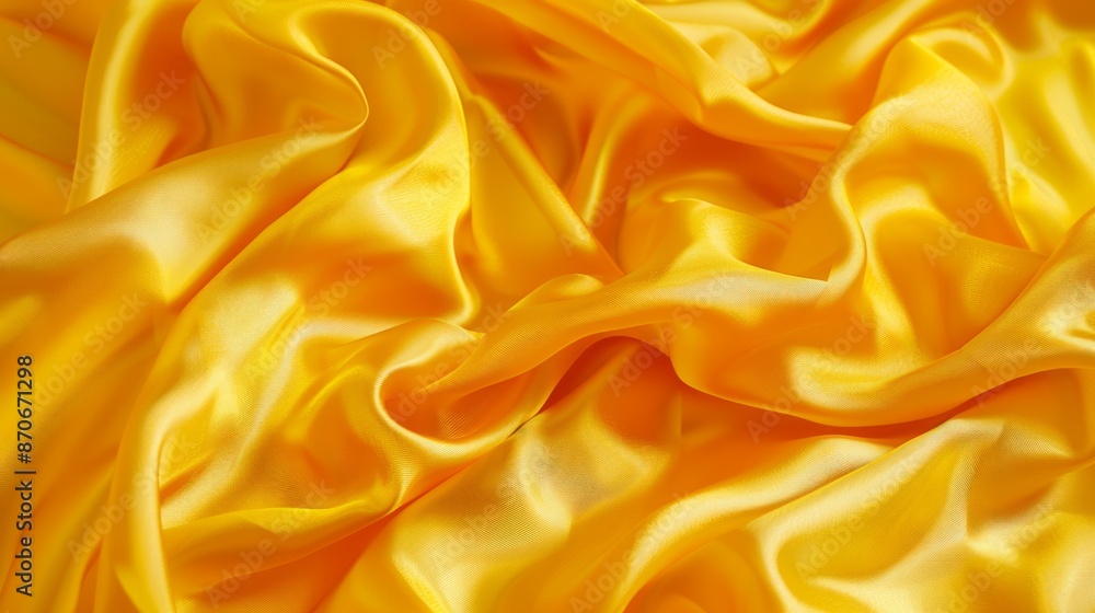 Yellow silk material texture, colored print texture, texture for clothing materials Yellow silk material texture, colored print texture, texture for clothing materials