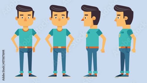 Wallpaper Mural 2D Cartoon Character Vector Illustration. Torontodigital.ca