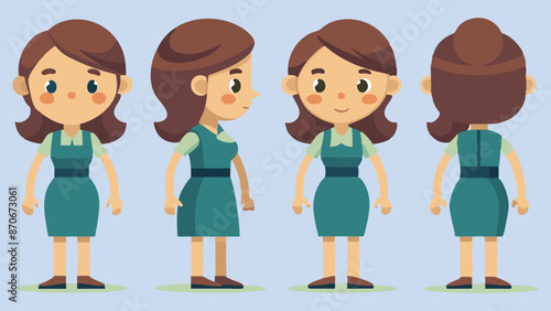 Wallpaper Mural 2D Cartoon Character Vector Illustration. Torontodigital.ca