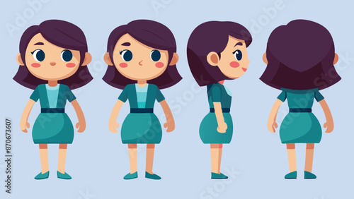 Wallpaper Mural 2D Cartoon Character Vector Illustration. Torontodigital.ca