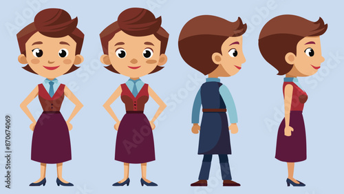 Wallpaper Mural 2D Cartoon Character Vector Illustration. Torontodigital.ca