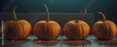 Pumpkins on a Dark Background