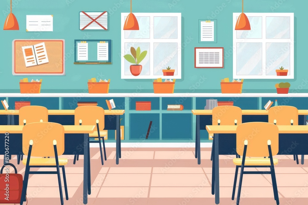 Back to school, exam review session in classroom, flat design illustration Back to school, exam review session in classroom, flat design illustration