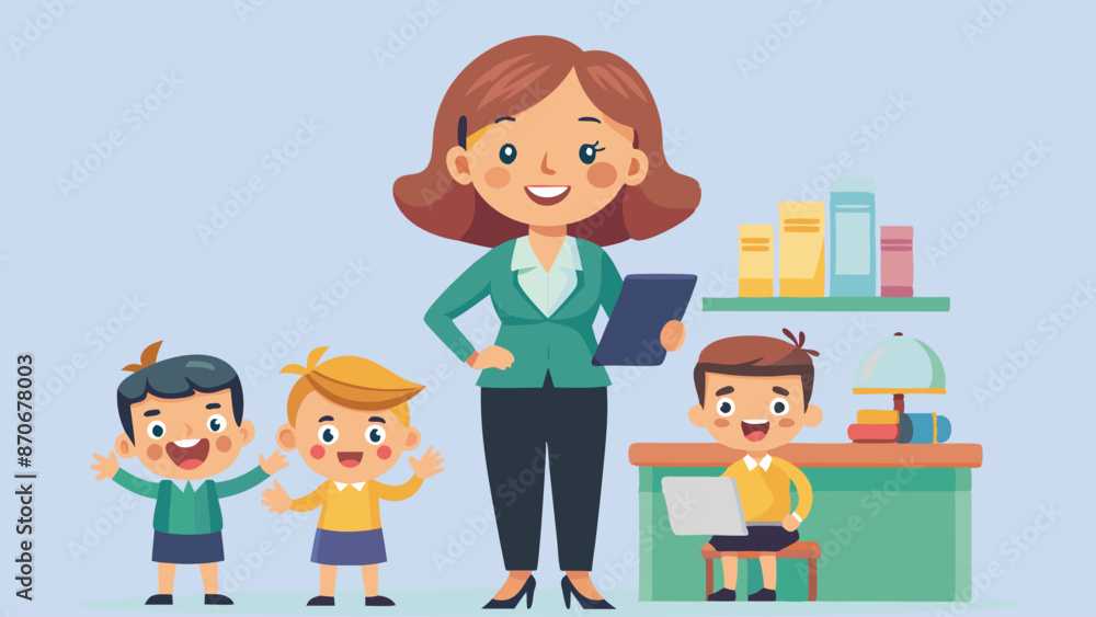 2D Cartoon Teacher Character Vector Illustration. 2D Cartoon Teacher Character Vector Illustration.