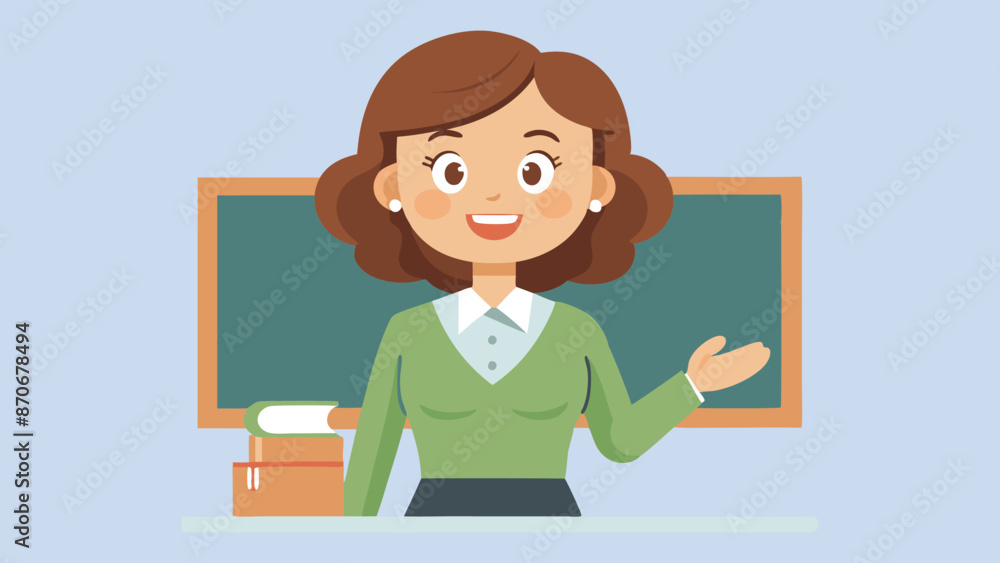 2D Cartoon Teacher Character Vector Illustration. 2D Cartoon Teacher Character Vector Illustration.